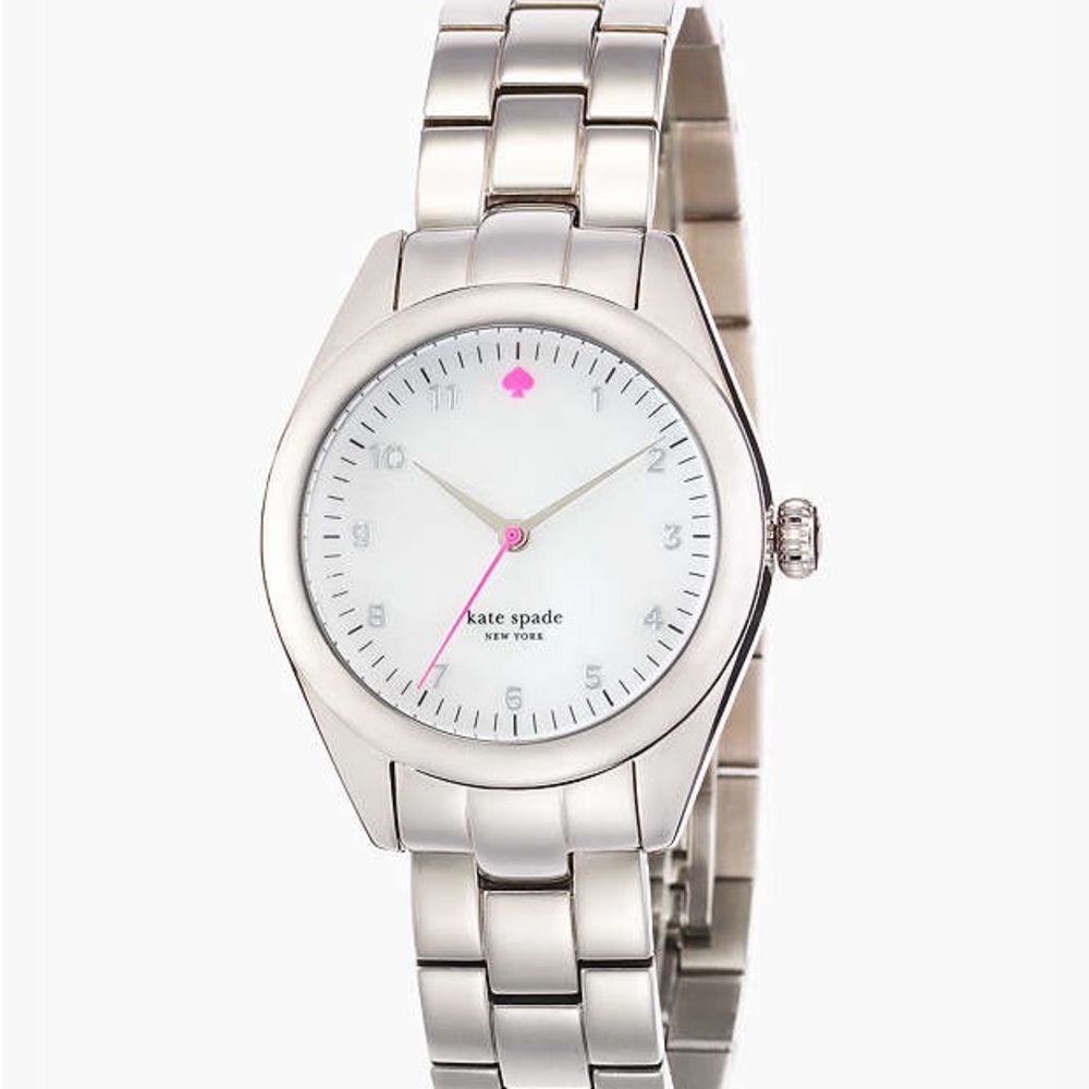 Kate Spade Silver Watch with Pink Details